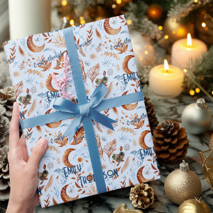 Presente Papel de enrolamento personalizado boho com floral