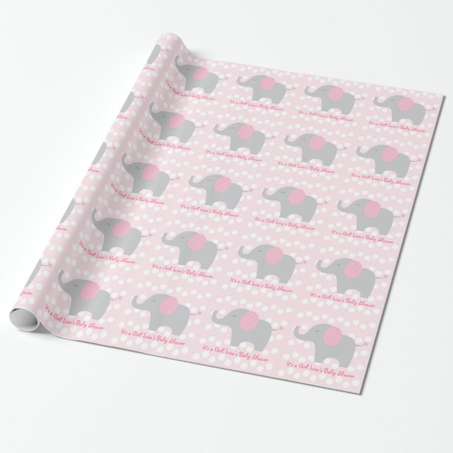 Presente Papel de enrolamento personalizado de elefante ros (Desenrolado)