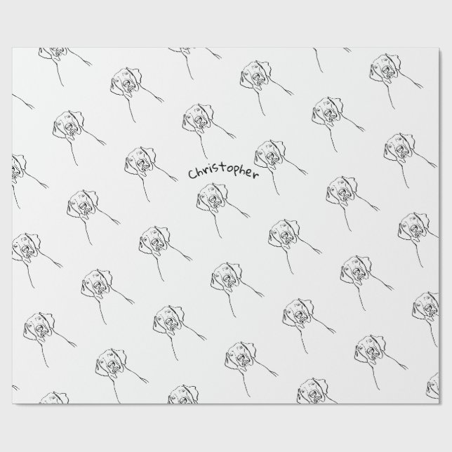 Presente Papel de enrolamento personalizado do Weimaraner (Aberto)