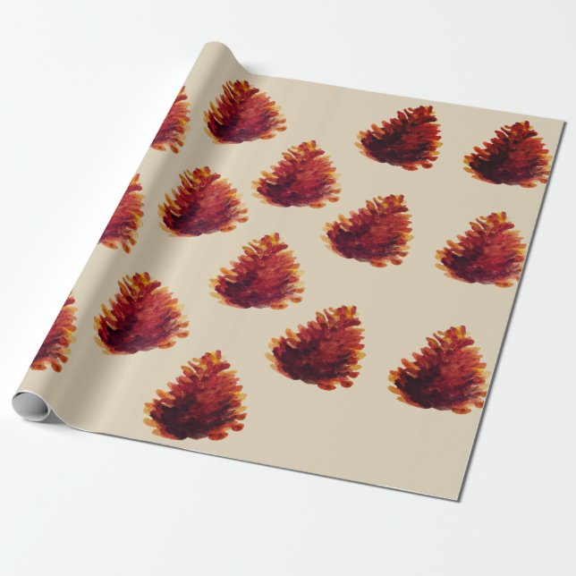 Presente Papel de enrolamento Pine Cones (Desenrolado)