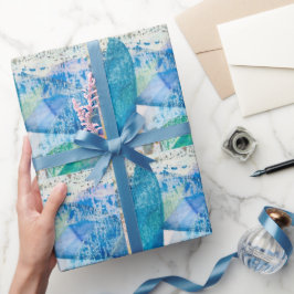 Presente Papel de enrolamento pintado por aquarela texturiz