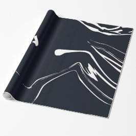 Presente Papel de enrolamento preto-branco de textura de má