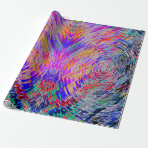 Presente Papel de enrolamento psicodélico em cores de neon