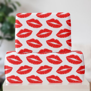 Presente Papel de enrolamento Red Lipstick Kisses