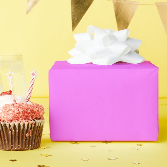 Presente Papel de enrolamento rosa chocante (Festa de aniversário)
