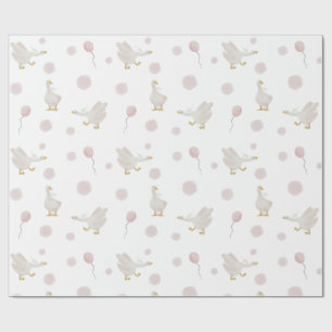 Presente Papel de enrolamento rosa do ganso do Bobo