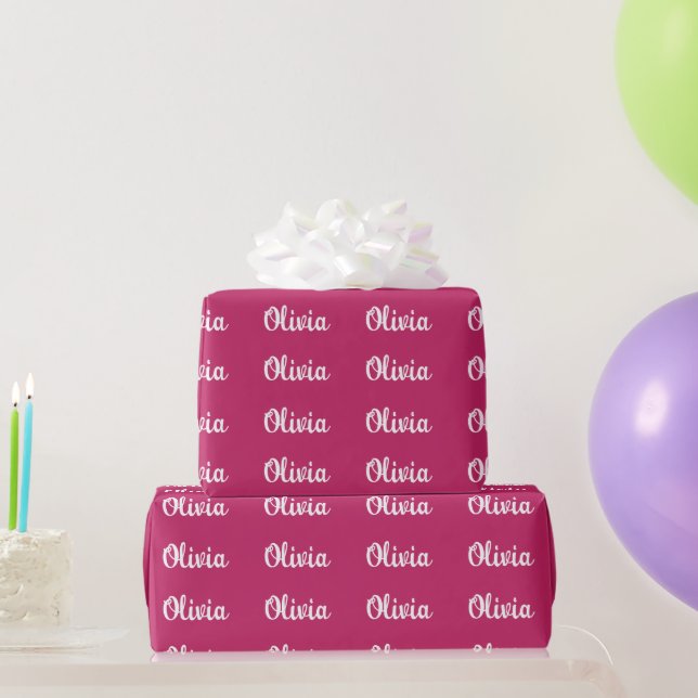 Presente Papel de enrolamento rosa personalizado (Presentes para festas)