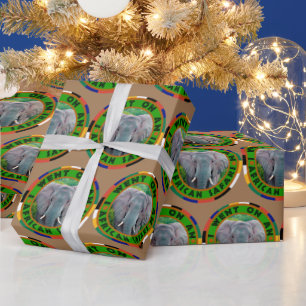 Presente Papel de enrolamento Safari Africano Jovem Elefant