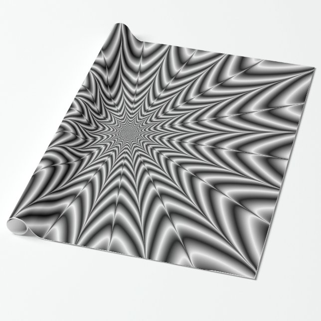 Presente Papel de enrolamento Super Nova em preto e branco (Desenrolado)