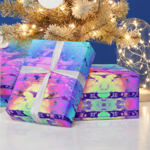 Presente Papel de enrolamento Tie Dye Rainbow Impressão
