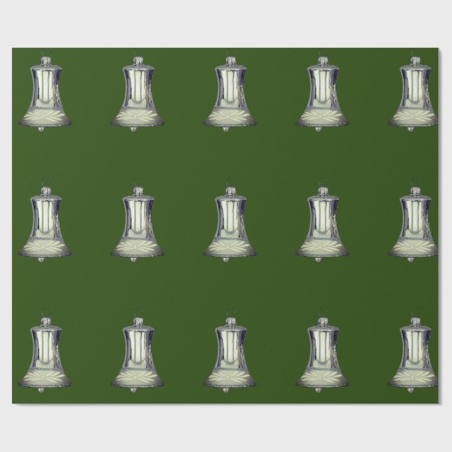 Presente Papel de enrolamento verde da prata (Aberto)