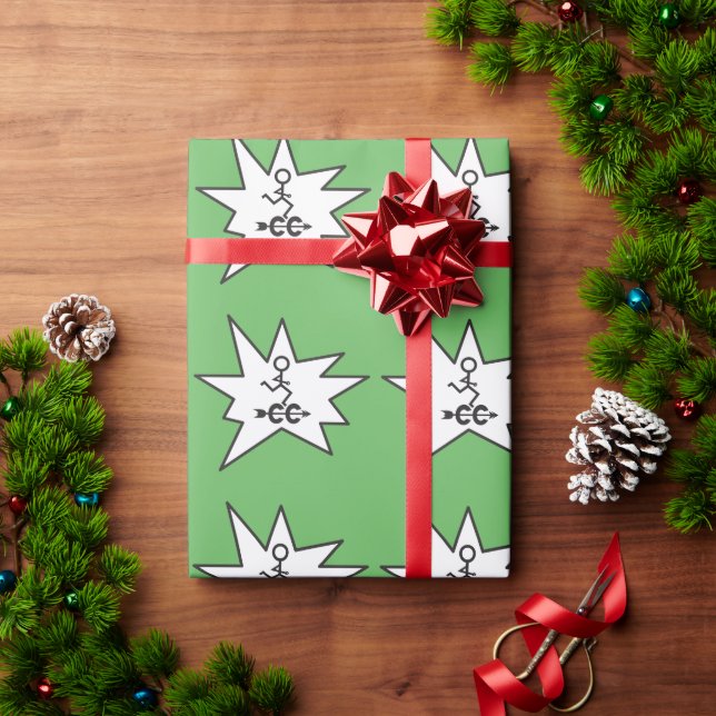 Presente Papel de enrolamento verde em todo o país (Presente de Natal)