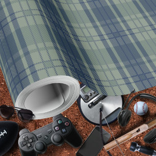 Presente Papel de enrolamento verde-masculino xadrez-azul