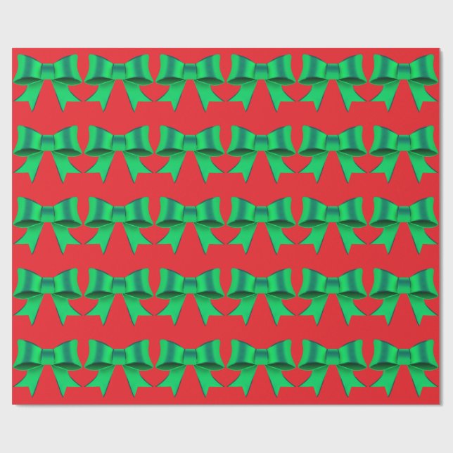 Presente Papel de enrolamento vermelho do Arco verde (Aberto)