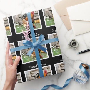 Presente Papel de enrolar de aniversário / Galinhas de galh