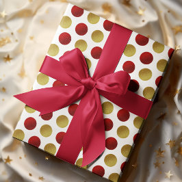 Presente Papel de enrolar de Natal Festivo, Dourado, vermel