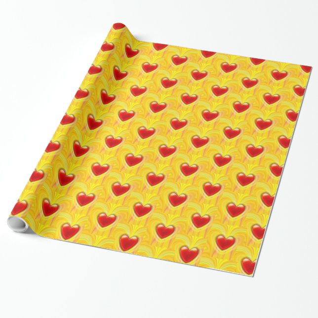 Presente Papel de enrolar. design de coração líquido de lav (Desenrolado)