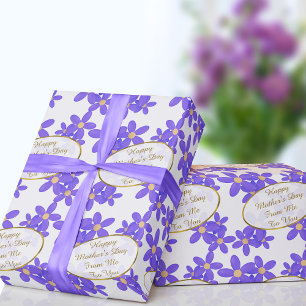 Presente Papel de enrolar Dia de as mães roxo e feliz