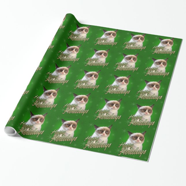 Presente Papel de enrolar Feriados Felizes e Grumpy Cat (Desenrolado)