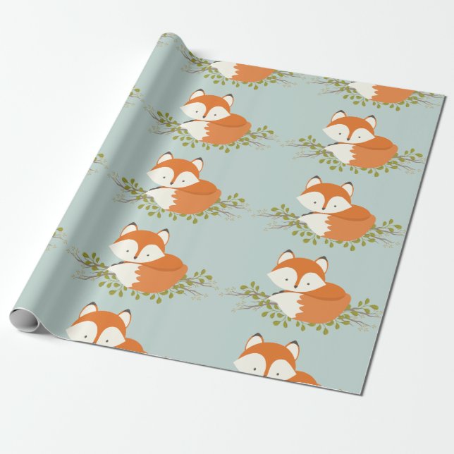 Presente Papel de enrolar para bebês da Fox Woodland Doce (Desenrolado)