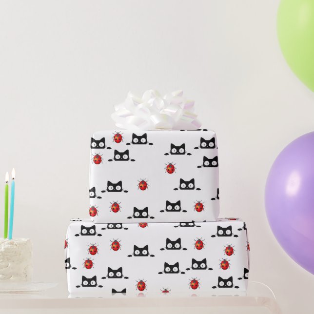 Presente Papel de enrolar para gatos do Dia das Bruxas (Presentes para festas)