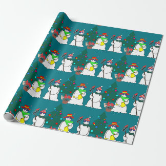 Presente papel de envolvimento 15 dos bonecos de neve