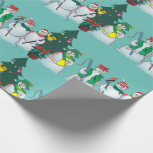 papel de envolvimento 15c dos bonecos de neve