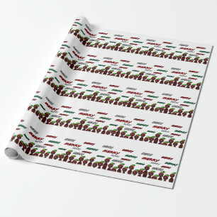 Presente Papel de envolvimento alegre do Natal de muitos