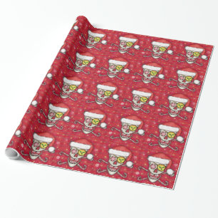 Presente Papel de envolvimento alegre do Natal do crânio d