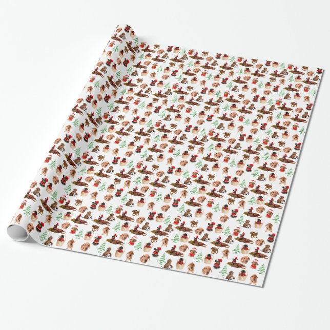 Presente Papel de envolvimento alemão do Natal do Pinscher (Desenrolado)