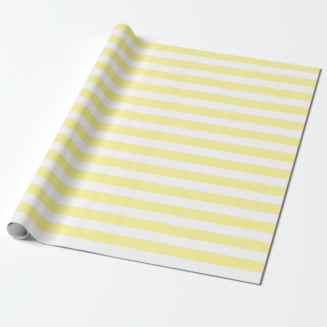 Presente Papel de envolvimento amarelo pálido e branco das (Desenrolado)