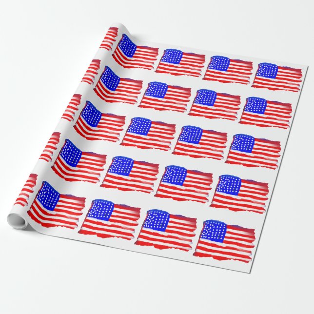 Presente Papel de envolvimento artístico da bandeira (Desenrolado)