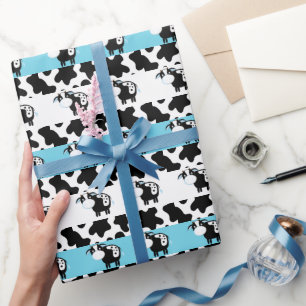 Presente Papel de envolvimento azul do chá de fraldas da