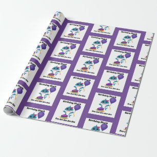 Presente Papel de envolvimento azul e roxo do tubarão do