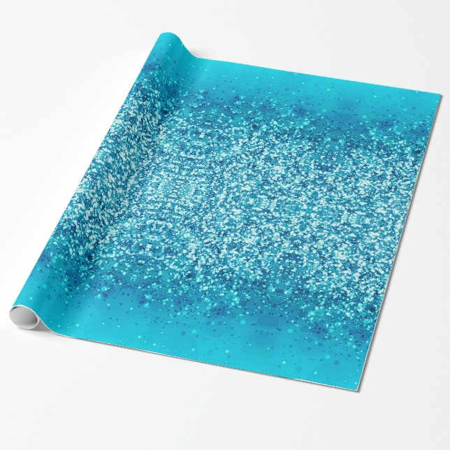 Presente Papel de envolvimento azul elegante da faísca de (Desenrolado)
