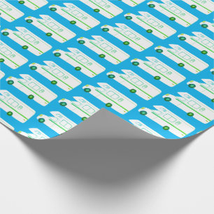 Presente Papel de envolvimento azul retro de Motorhome rv