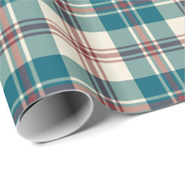 Presente Papel de envolvimento bege vermelho da xadrez do
