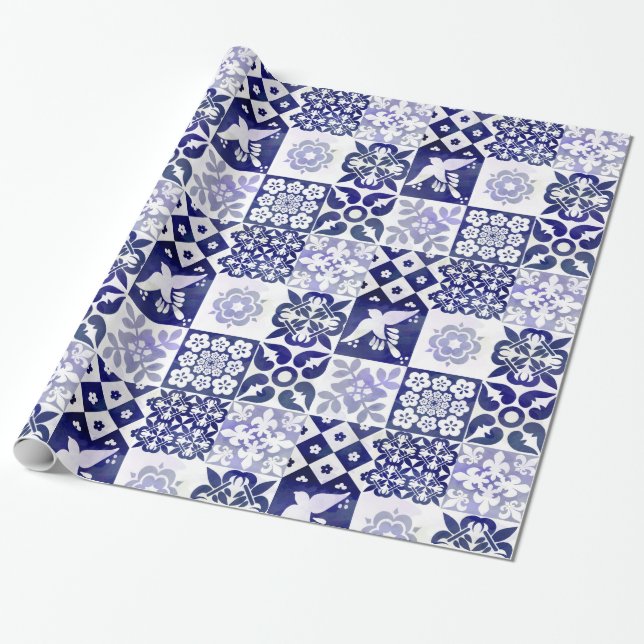 Presente Papel de envolvimento bonito com teste padrão de (Desenrolado)