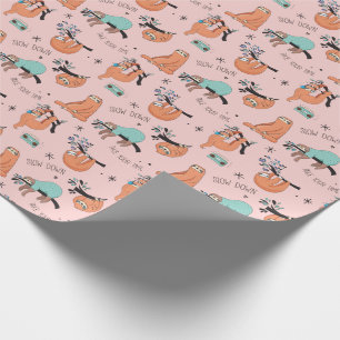 Presente Papel de envolvimento bonito cor-de-rosa da