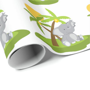 Presente Papel de envolvimento bonito do elefante do bebê