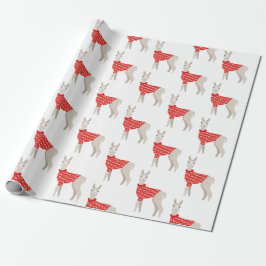 Presente Papel de envolvimento bonito do lama do Natal do