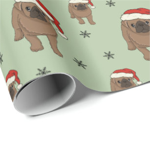 Presente Papel de envolvimento bonito do Natal do Pug