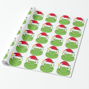 Presente Papel de envolvimento bonito do sapo do Natal