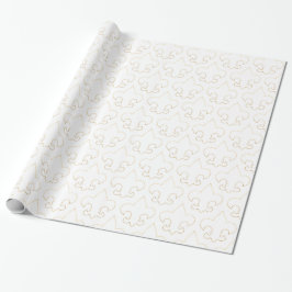 Presente Papel de envolvimento branco & Dourado elegante da