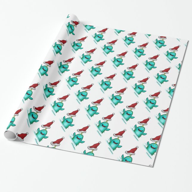 Presente Papel de envolvimento, chapéu do papai noel de (Desenrolado)