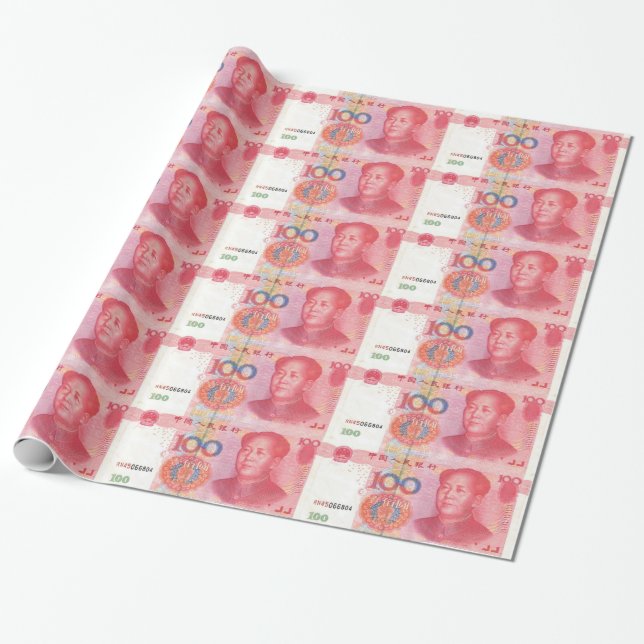 Presente Papel de envolvimento chinês do dinheiro de 100 (Desenrolado)