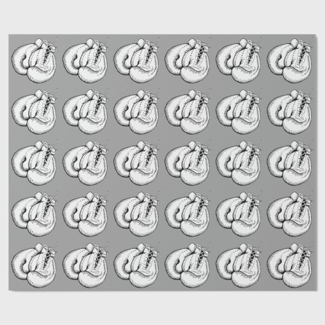 Presente Papel de envolvimento (CINZENTO) das LUVAS de (Aberto)