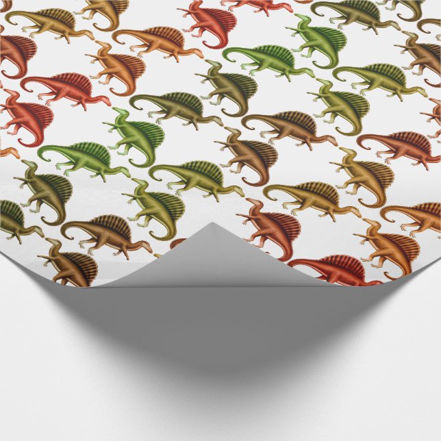 Presente Papel de envolvimento colorido do dinossauro de (Ponta)