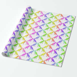 Presente Papel de envolvimento colorido do dinossauro de