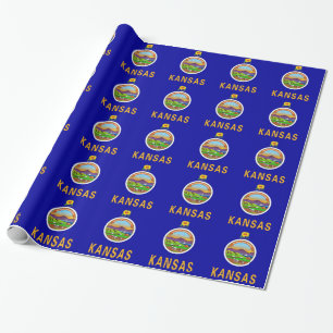 Presente Papel de envolvimento com a bandeira de Kansas